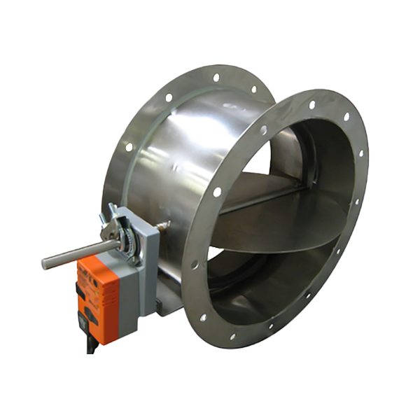 Circular air damper with actuator